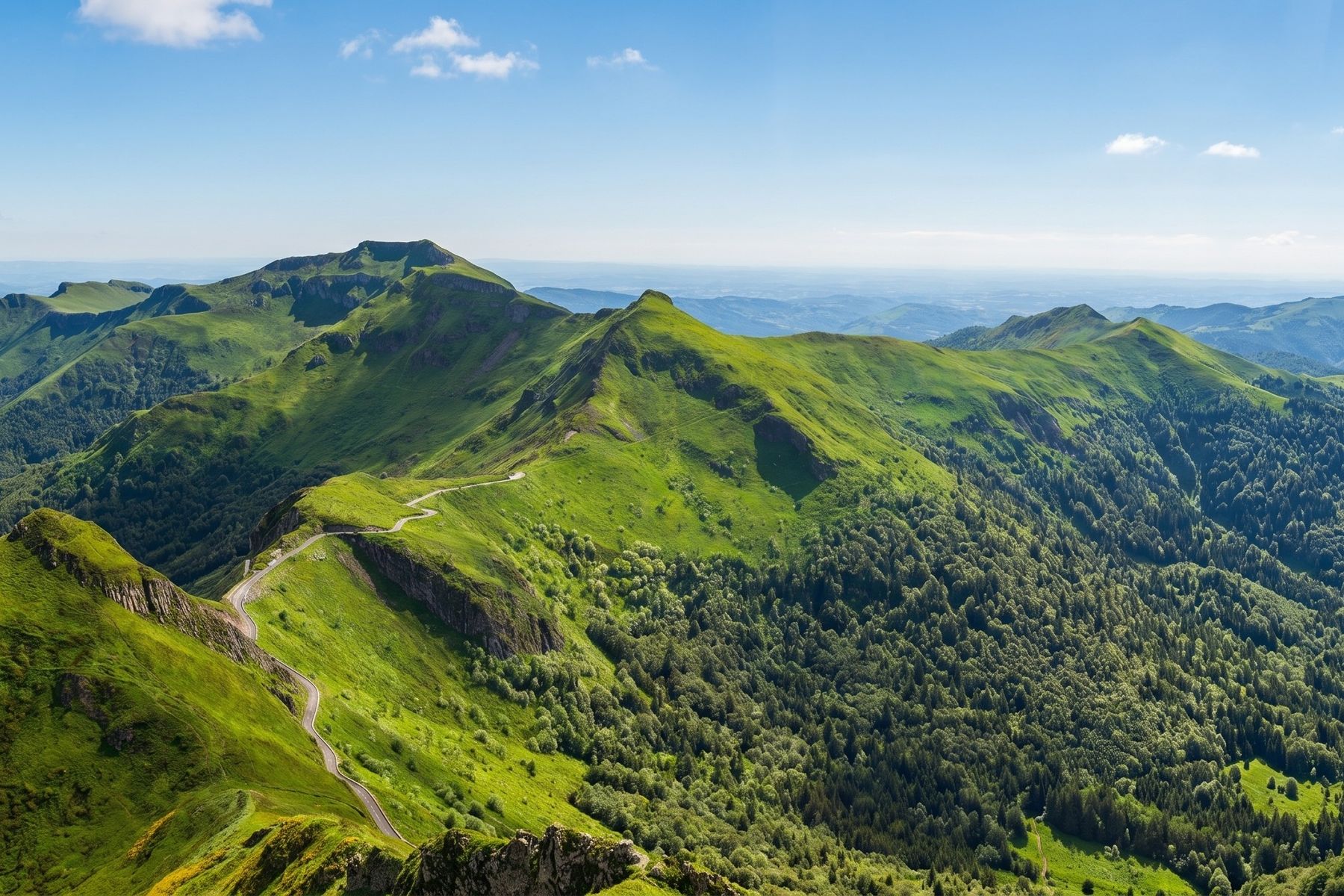 Paysage du Puy Mary et des monts du Cantal