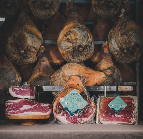 Jambon sec de porc fermier Maison Laborie, affiné 18 à 24 mois